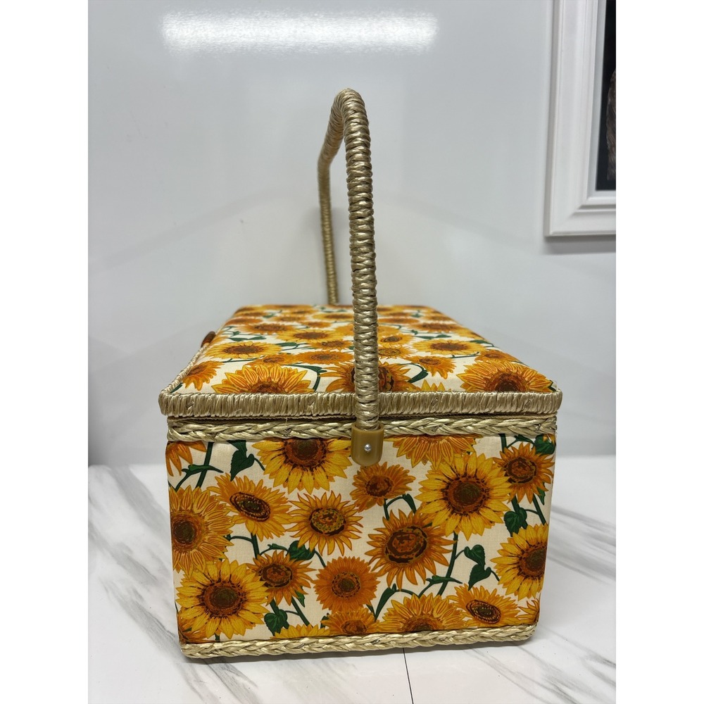 Singer Large Sew 'n Stow Sunflower Print Sewing Basket Box NWT 11" x 6.5" x 8" - Picture 4 of 15